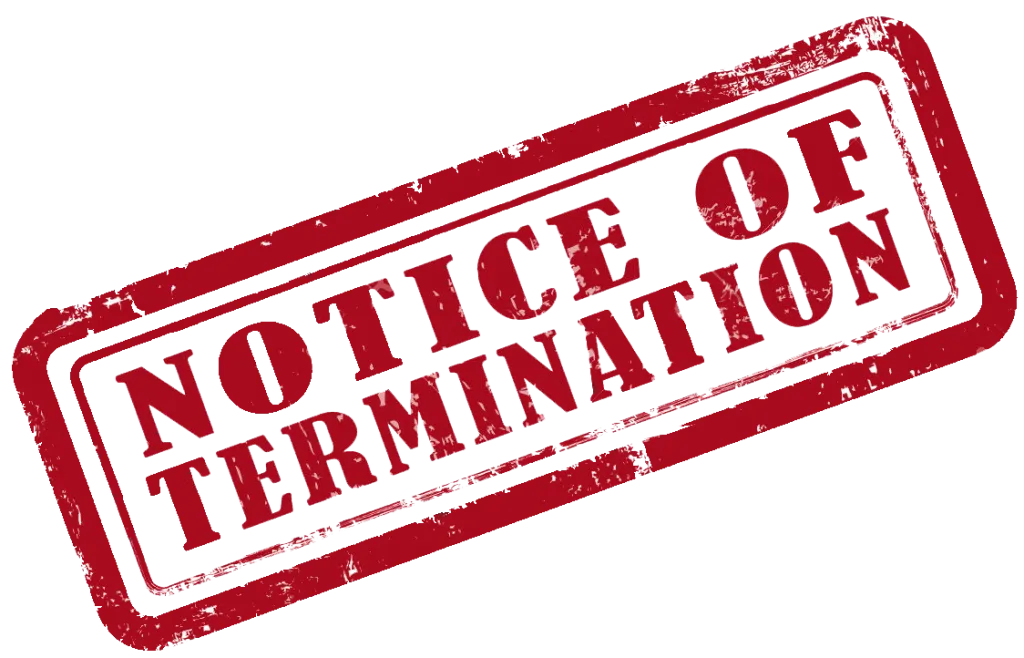 spot 2 minutes termination notice