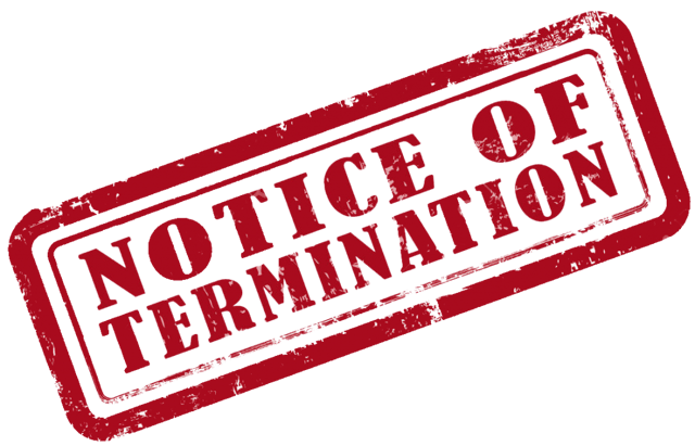 spot 2 minutes termination notice
